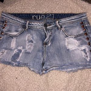 Rue 21 Distressed Denim Shorts.